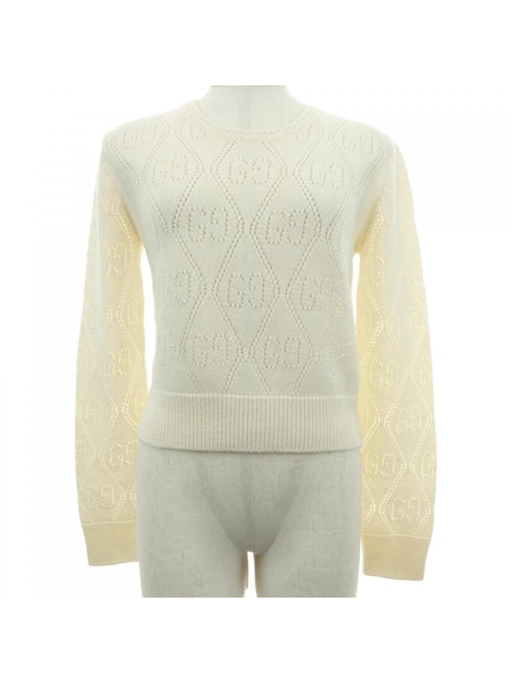 Gucci GG Perforated Wool Crop Sweater 7 Knit